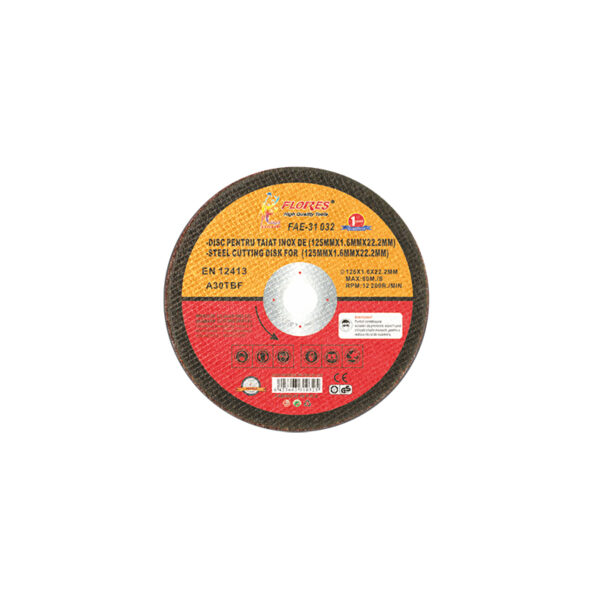 Disc pentru taiat inox, 125 mm x 1.6 mm x 22.2 mm