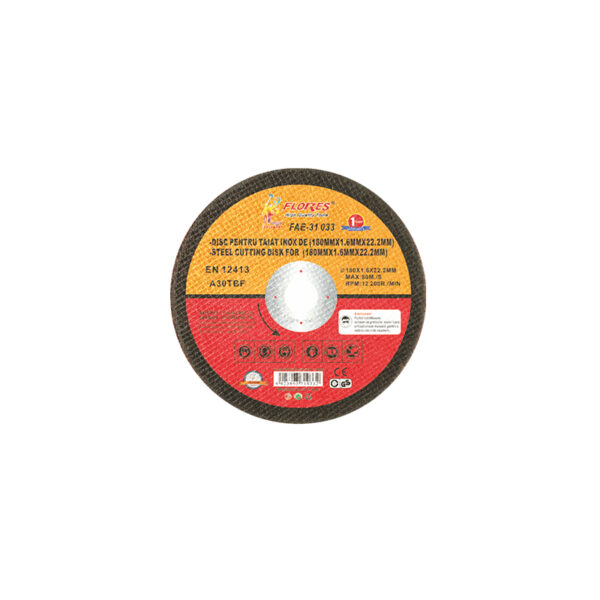 Disc pentru taiat inox, 180 mm x 1.6 mm x 22.2 mm