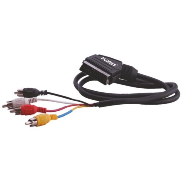 Cablu EuroScart la 4 x RCA, 1,5 m