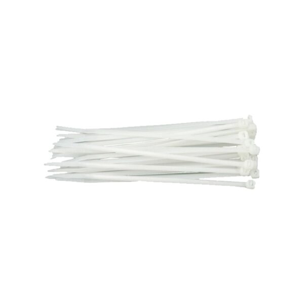 Coliere din plastic, albe, 3mm x 100mm (100 buc./set)