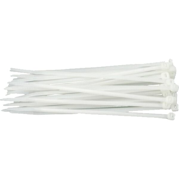 Coliere din plastic, albe, 4mm x 150mm (100 buc./set)