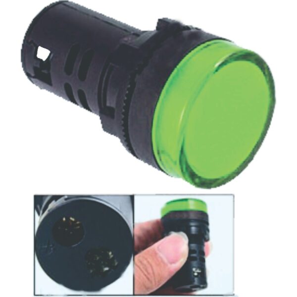 Buton martor verde pentru panou electric (22MM)