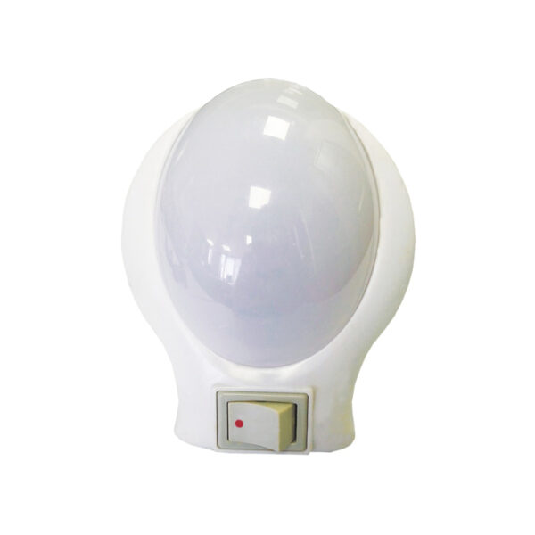 Lampa de veghe rotunda, alimentare priza, alb, LED, intrerupator, 85 mm