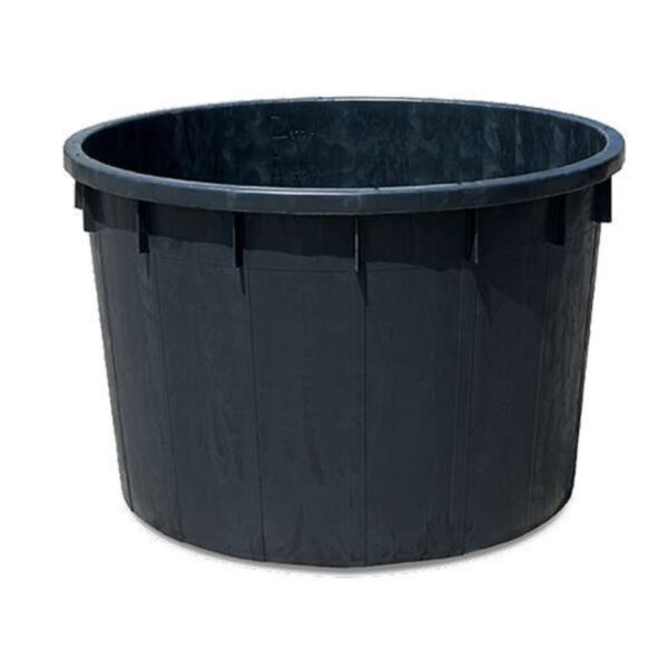 Vas rotund din plastic negru fara capac (1000L)