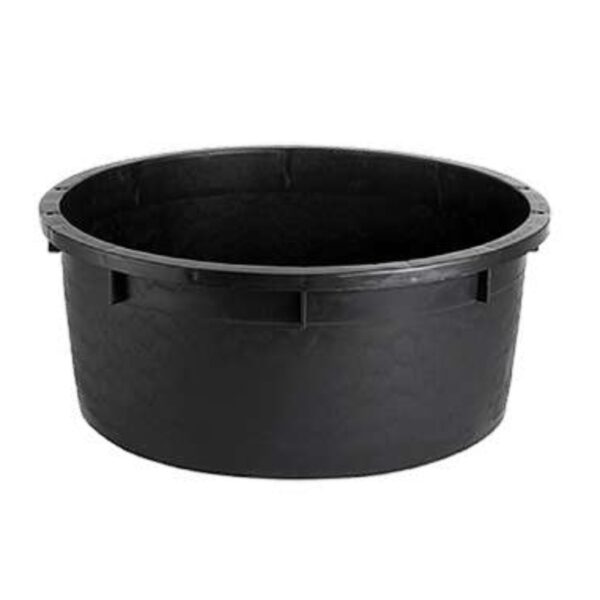 Vas rotund din plastic negru fara capac (130L)